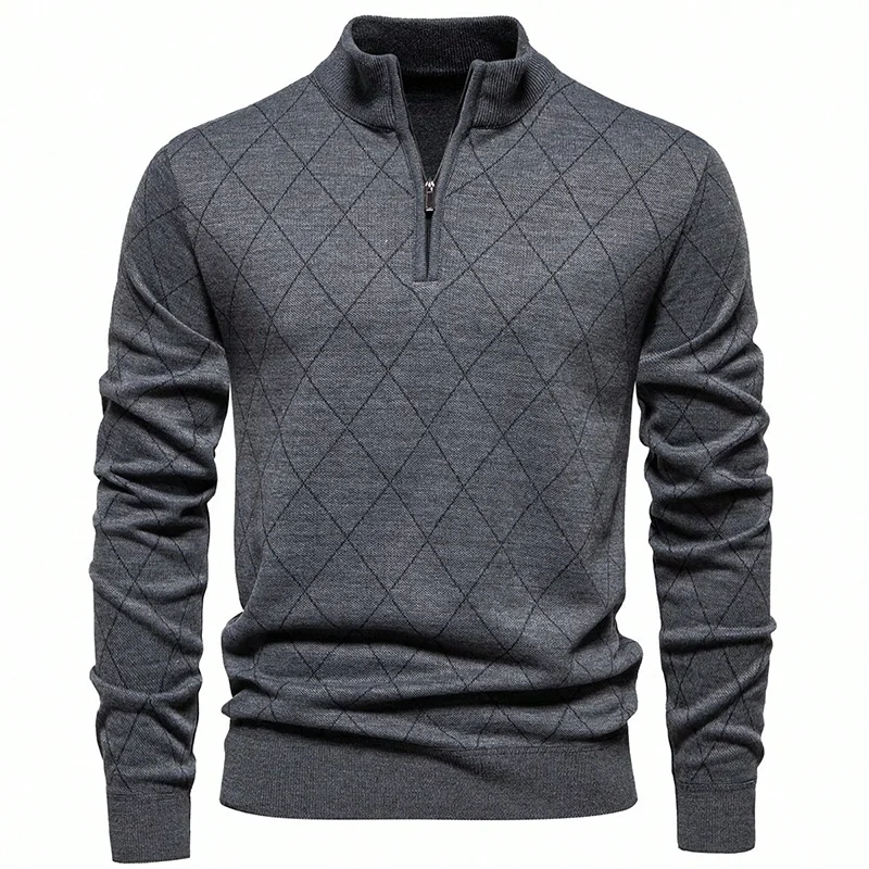 New Fashion Mens Knit Sweater American Half Zip