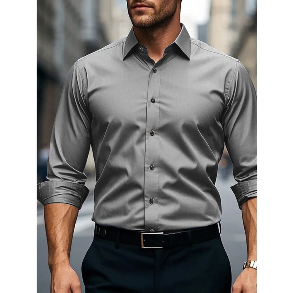 Men Casual White Shirt Brand Fashion
